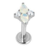 Titanium Internally Threaded Labrets 1.2mm - Titanium Claw Set Jewelled Vega Star