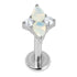 Titanium Internally Threaded Labrets 1.2mm - Titanium Claw Set Jewelled Vega Star