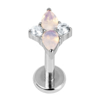 Titanium Internally Threaded Labrets 1.2mm - Titanium Claw Set Jewelled Vega Star