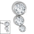 Titanium (Infinity) Bezel Set Triple Jewel Curve for Internal Thread Shafts in 1.2mm