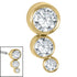 Titanium (Infinity) Bezel Set Triple Jewel Curve for Internal Thread Shafts in 1.2mm
