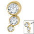 Titanium (Infinity) Bezel Set Triple Jewel Curve for Internal Thread Shafts in 1.2mm