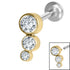 Titanium Internally Threaded Labrets 1.2mm - Infinity Titanium Bezel Set Jewelled Triple Curve