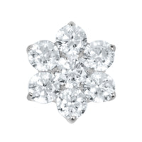 Titanium Claw Set Jewelled Primrose Flower for Internal Thread shafts in 1.2mm