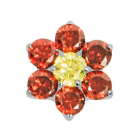 Titanium Claw Set Jewelled Primrose Flower for Internal Thread shafts in 1.2mm