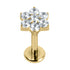 Titanium Internally Threaded Labrets 1.2mm - Titanium Claw Set Jewelled Primrose Flower