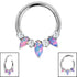 Titanium Anasia Claw Set Opal and Jewelled Hinged Clicker Ring