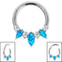 Titanium Anasia Claw Set Opal and Jewelled Hinged Clicker Ring