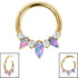 Titanium Anasia Claw Set Opal and Jewelled Hinged Clicker Ring