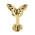Titanium Internally Threaded Labrets 1.2mm - Titanium Fluttering Butterfly