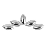 Titanium Marquise Pebble Crescent for Internal Thread shafts in 1.2mm