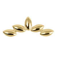 Titanium Marquise Pebble Crescent for Internal Thread shafts in 1.2mm