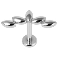 Titanium Internally Threaded Labrets 1.2mm - Titanium Marquise Pebble Crescent