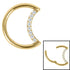Titanium Claw Set Jewelled Crescent Moon Hinged Clicker Ring
