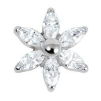 Titanium Claw Set Jewelled Lily Flower for Internal Thread shafts in 1.2mm