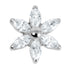 Titanium Claw Set Jewelled Lily Flower for Internal Thread shafts in 1.2mm