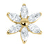 Titanium Claw Set Jewelled Lily Flower for Internal Thread shafts in 1.2mm