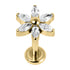 Titanium Internally Threaded Labrets 1.2mm - Titanium Claw Set Jewelled Lily Flower