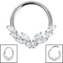 Titanium Claw Set Marquise Jewelled Laurel Wreath Hinged Clicker Ring