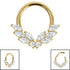 Titanium Claw Set Marquise Jewelled Laurel Wreath Hinged Clicker Ring