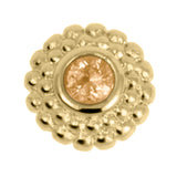 Gold Steel Bezel Set Jewelled Asia Sunshine for Internal Thread shafts in 1.2mm