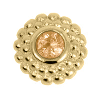 Gold Steel Bezel Set Jewelled Asia Sunshine for Internal Thread shafts in 1.2mm