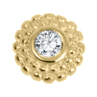 Gold Steel Bezel Set Jewelled Asia Sunshine for Internal Thread shafts in 1.2mm