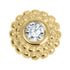 Gold Steel Bezel Set Jewelled Asia Sunshine for Internal Thread shafts in 1.2mm