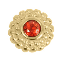 Gold Steel Bezel Set Jewelled Asia Sunshine for Internal Thread shafts in 1.2mm