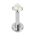 Titanium Internally Threaded Labrets 1.2mm - Titanium Claw Set Round Pearl
