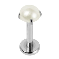 Titanium Internally Threaded Labrets 1.2mm - Titanium Claw Set Round Pearl