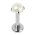 Titanium Internally Threaded Labrets 1.2mm - Titanium Claw Set Round Pearl