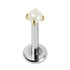 Titanium Internally Threaded Labrets 1.2mm - Titanium Claw Set Round Pearl