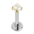 Titanium Internally Threaded Labrets 1.2mm - Titanium Claw Set Round Pearl