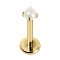 Titanium Internally Threaded Labrets 1.2mm - Titanium Claw Set Round Pearl