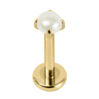 Titanium Internally Threaded Labrets 1.2mm - Titanium Claw Set Round Pearl