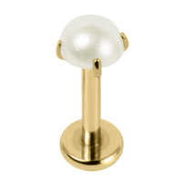 Titanium Internally Threaded Labrets 1.2mm - Titanium Claw Set Round Pearl