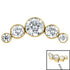 Titanium (Infinity) Bezel Set 5 Jewel Crescent for Internal Thread shafts in 1.2mm