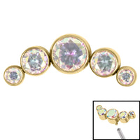 Titanium (Infinity) Bezel Set 5 Jewel Crescent for Internal Thread shafts in 1.2mm