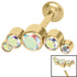 Titanium Internally Threaded Labrets 1.2mm - Infinity Titanium 5 Bezel Set Jewelled Crescent