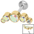 Titanium Internally Threaded Labrets 1.2mm - Infinity Titanium 5 Bezel Set Jewelled Crescent