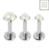 Titanium Triple Piercing with Titanium Tops - Internally Threaded Claw Set Round Pearl 1.2mm