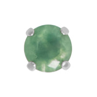 Titanium Claw Set Natural Gemstone Tops for Internal Thread shafts in 1.2mm