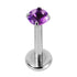 Titanium Internally Threaded Labrets 1.2mm - Titanium Claw Set Jewelled Round Natural Gemstone Tops