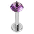 Titanium Internally Threaded Labrets 1.2mm - Titanium Claw Set Jewelled Round Natural Gemstone Tops
