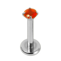 Titanium Internally Threaded Labrets 1.2mm - Titanium Claw Set Jewelled Round Natural Gemstone Tops