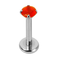 Titanium Internally Threaded Labrets 1.2mm - Titanium Claw Set Jewelled Round Natural Gemstone Tops