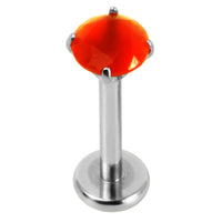Titanium Internally Threaded Labrets 1.2mm - Titanium Claw Set Jewelled Round Natural Gemstone Tops