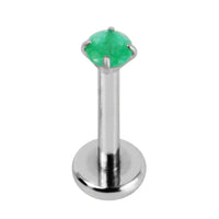 Titanium Internally Threaded Labrets 1.2mm - Titanium Claw Set Jewelled Round Natural Gemstone Tops