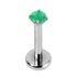 Titanium Internally Threaded Labrets 1.2mm - Titanium Claw Set Jewelled Round Natural Gemstone Tops